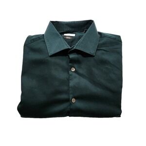 Van Heusen Men's Shirt Stretch‎ Slim Fit Long Sleeve Green Size L